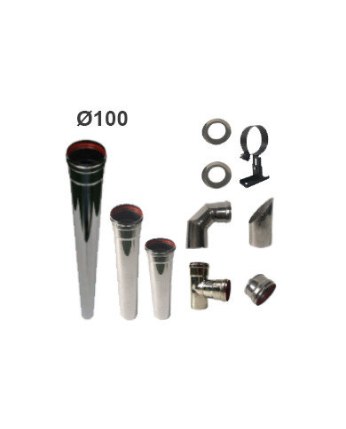 KIT PELLET CHIMENEA MURO UNICLIMA 100 MM